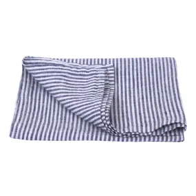 Linen Hand Towel - Stonewashed - Blue White Thin Stripes - Thin Linen