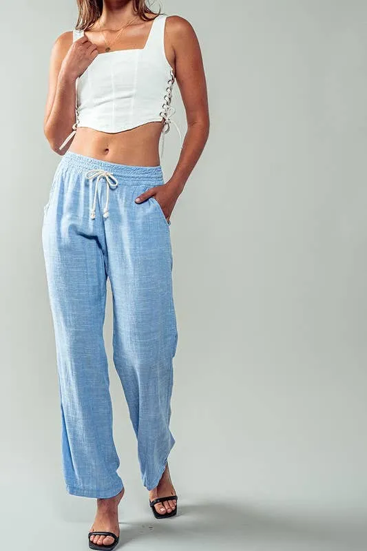 Luxury Linen Drawstring Pants