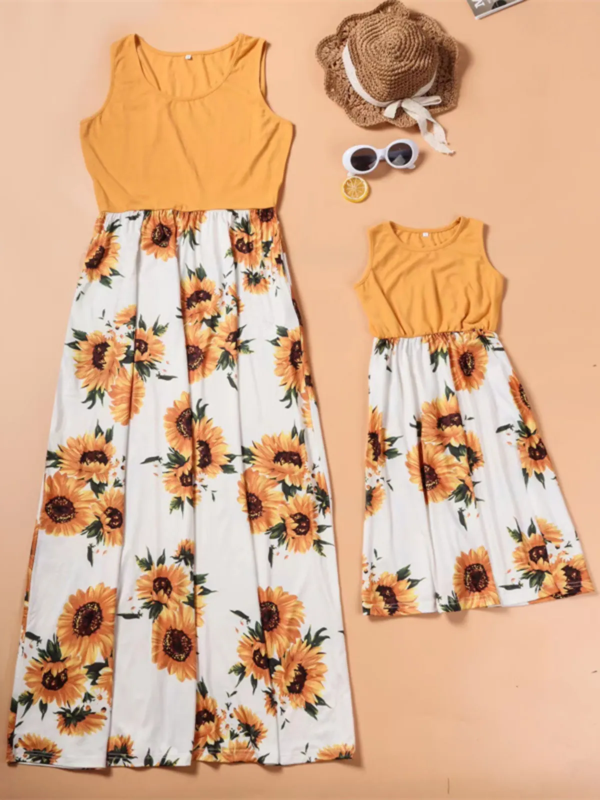 Mommy and Me Sweet Sunflower Maxi Dress