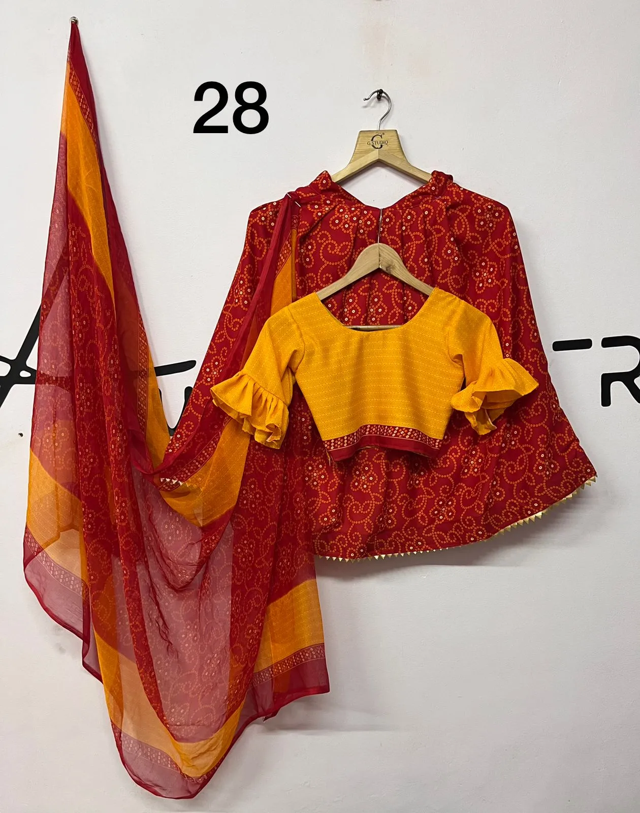Multicolor Mill Print Kids Lehenga Choli