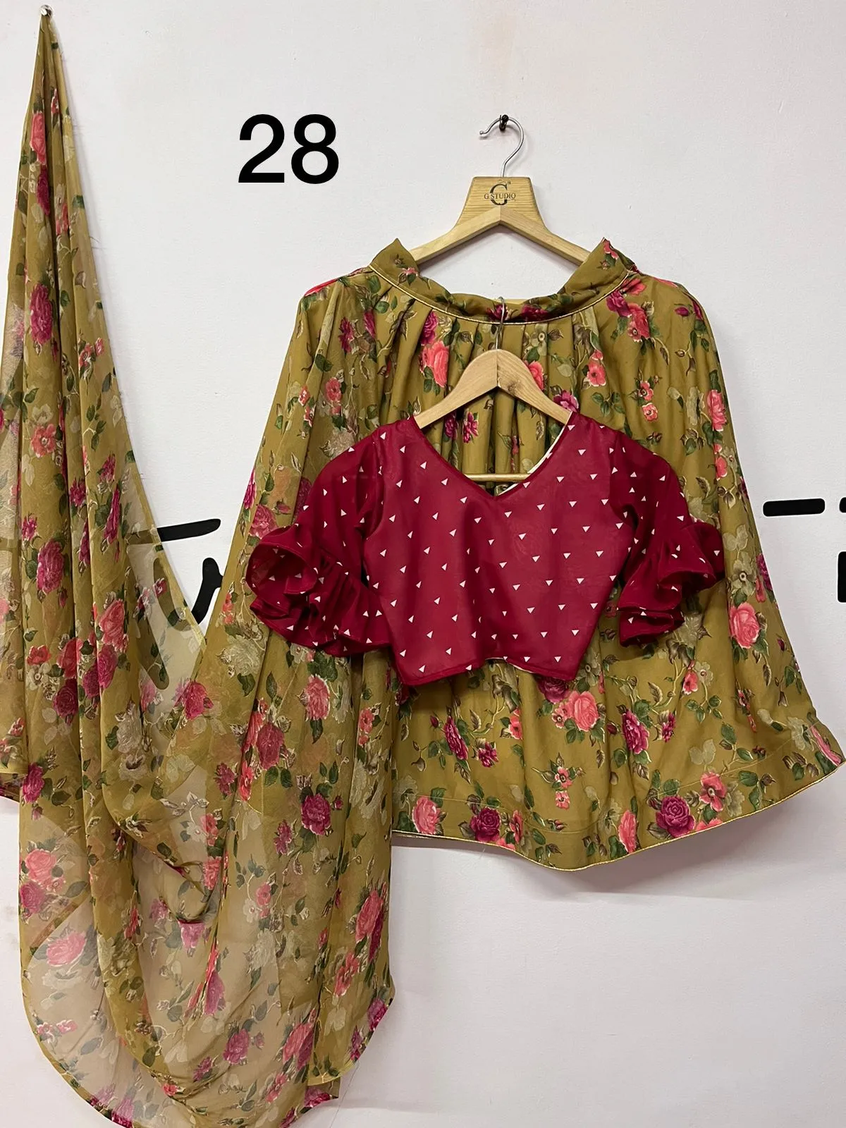 Multicolor Mill Print Kids Lehenga Choli