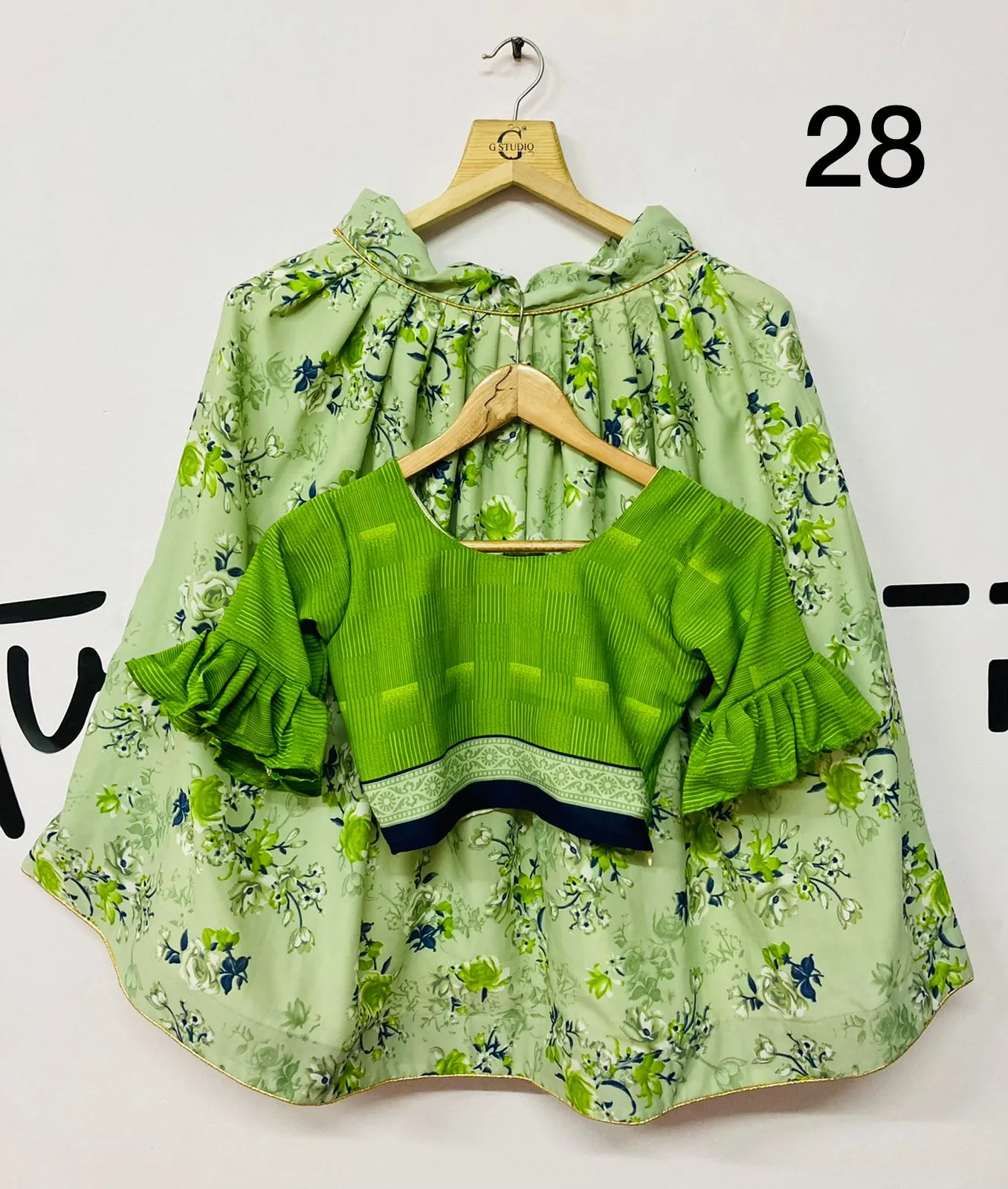 Multicolor Mill Print Kids Lehenga Choli
