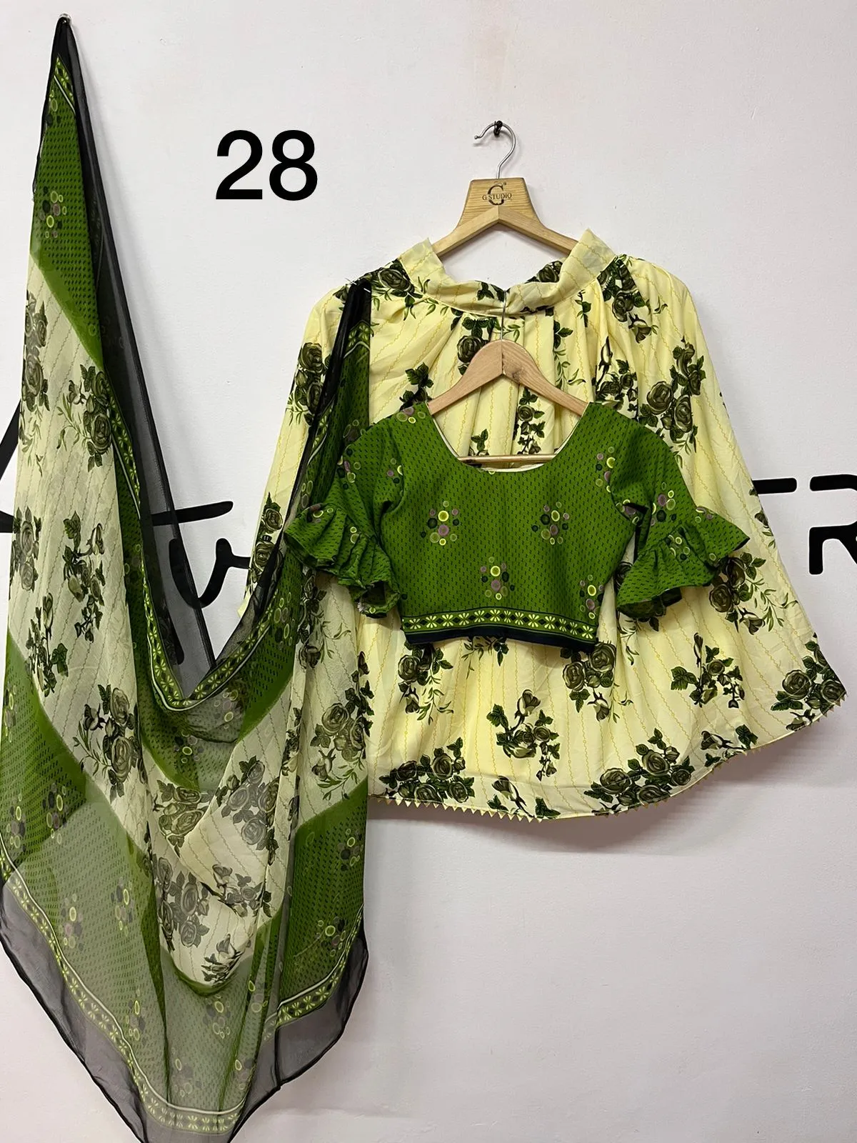 Multicolor Mill Print Kids Lehenga Choli