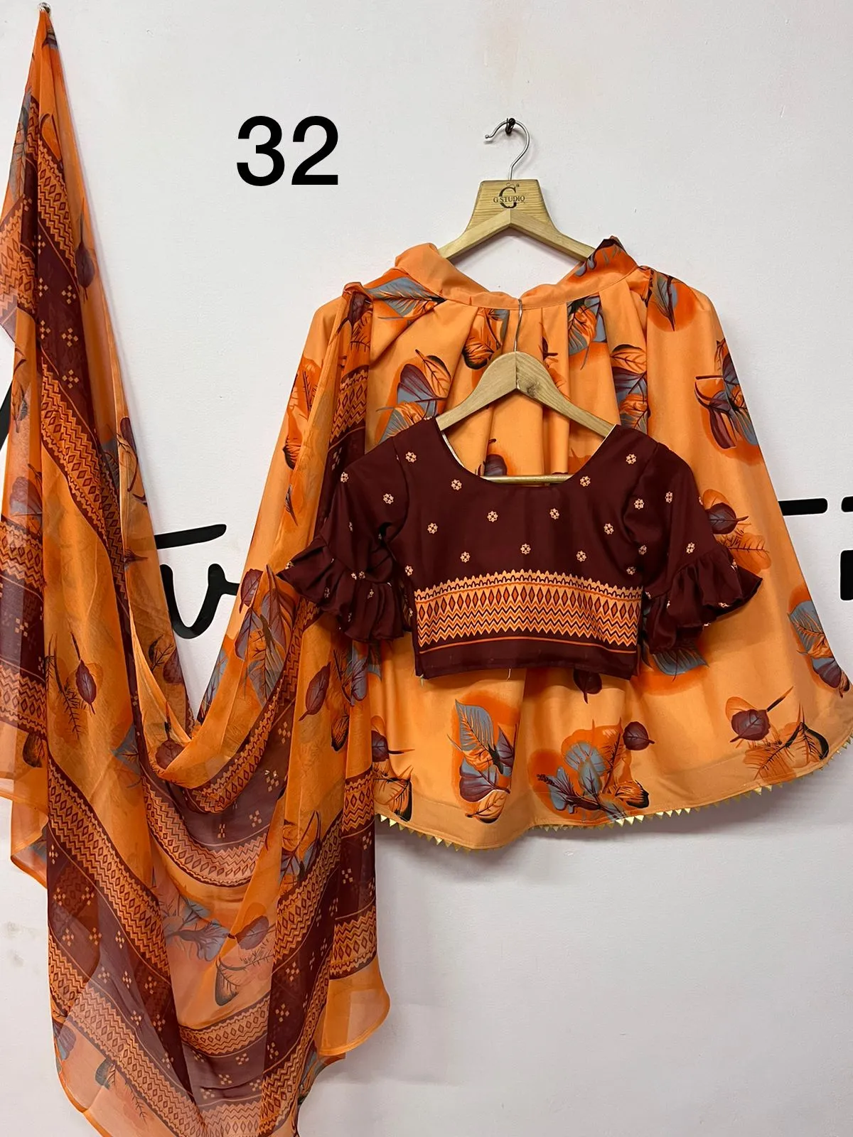 Multicolor Mill Print Kids Lehenga Choli