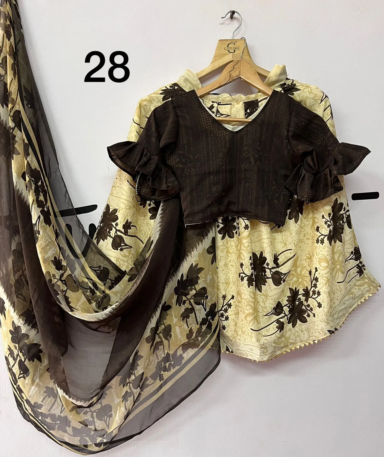 Multicolor Mill Print Kids Lehenga Choli