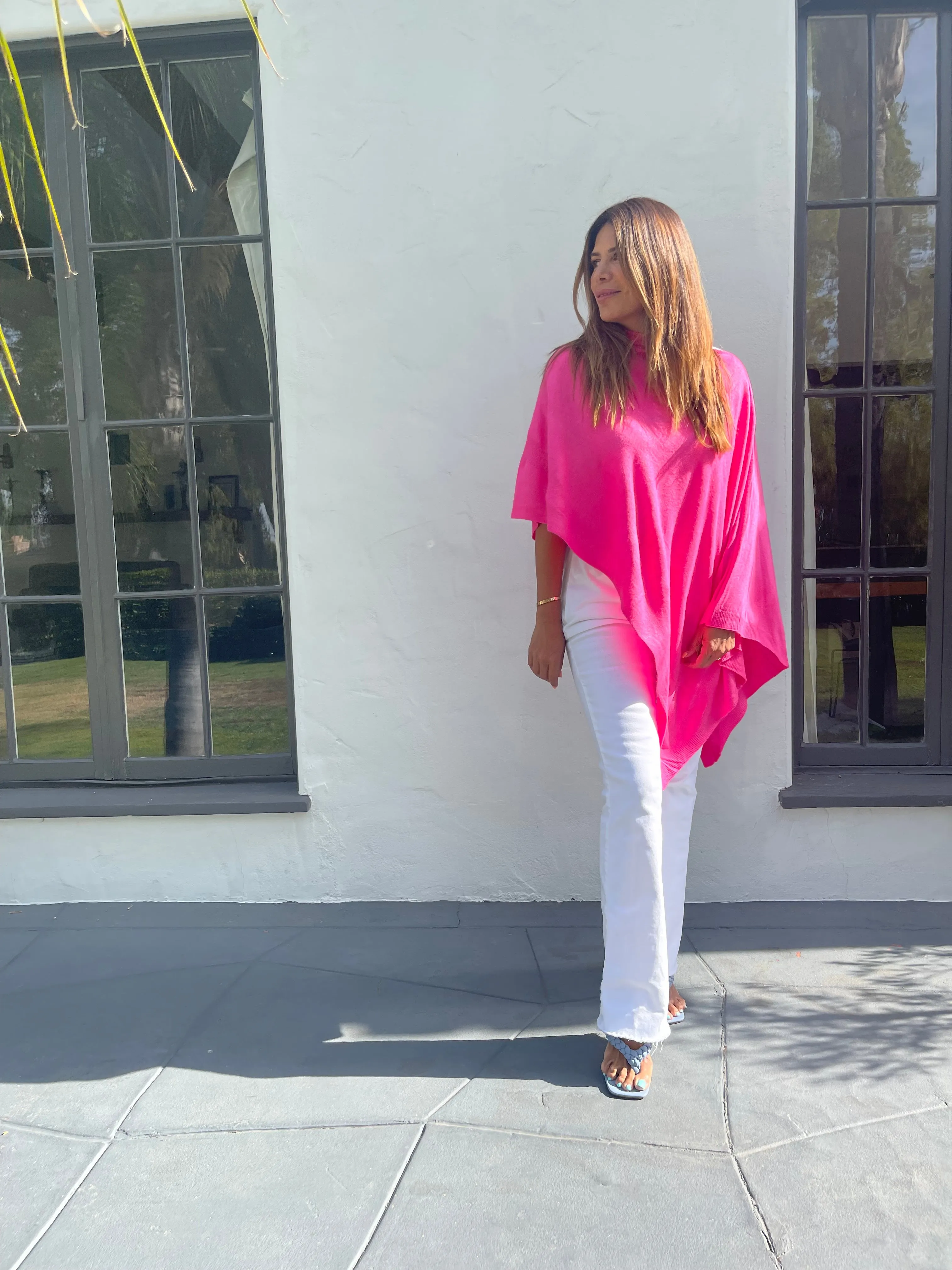 Neon Pink Throw-On Poncho - BEST SELLER
