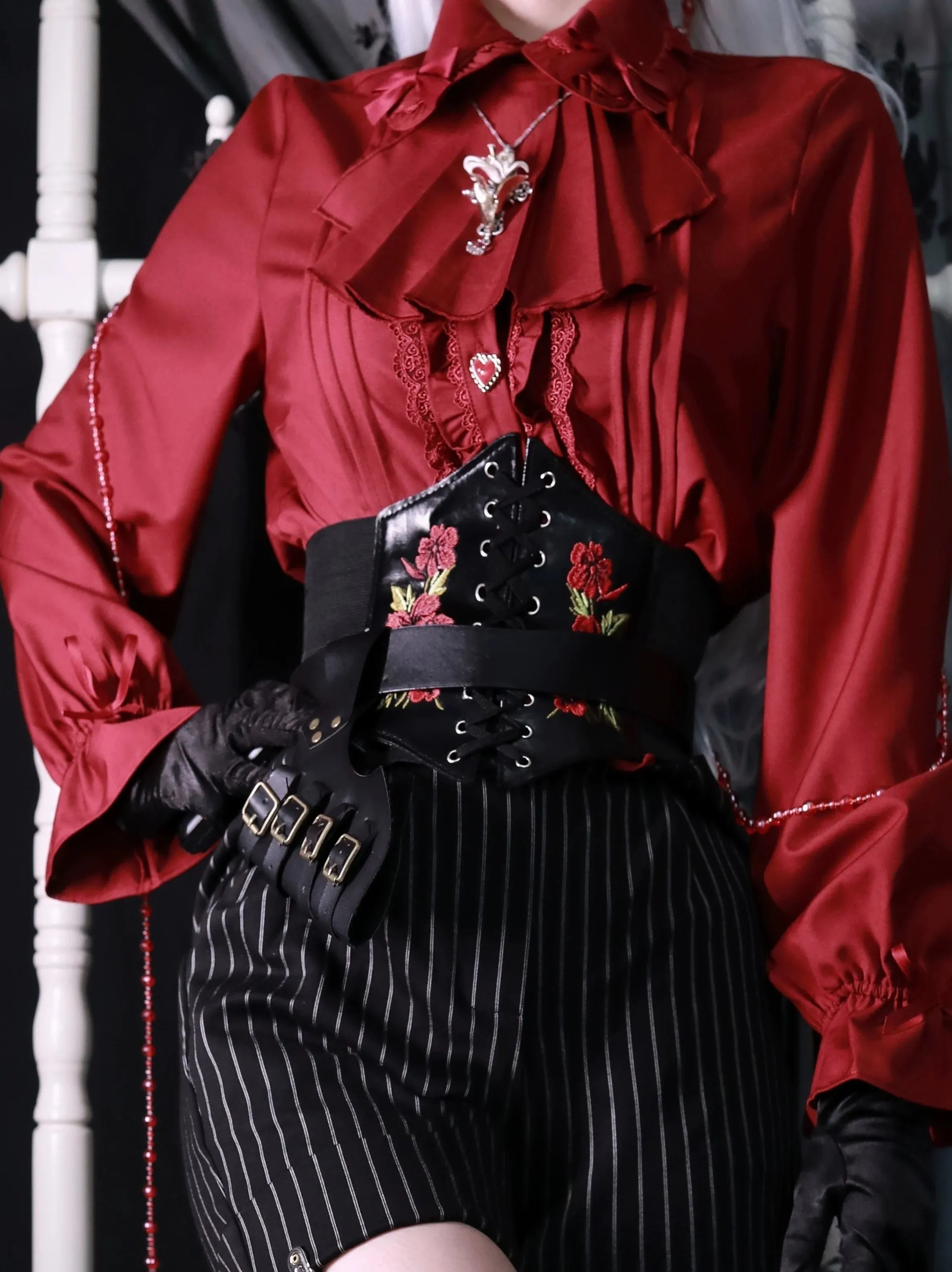 Original Love Letter Frill Ribbon Blouse