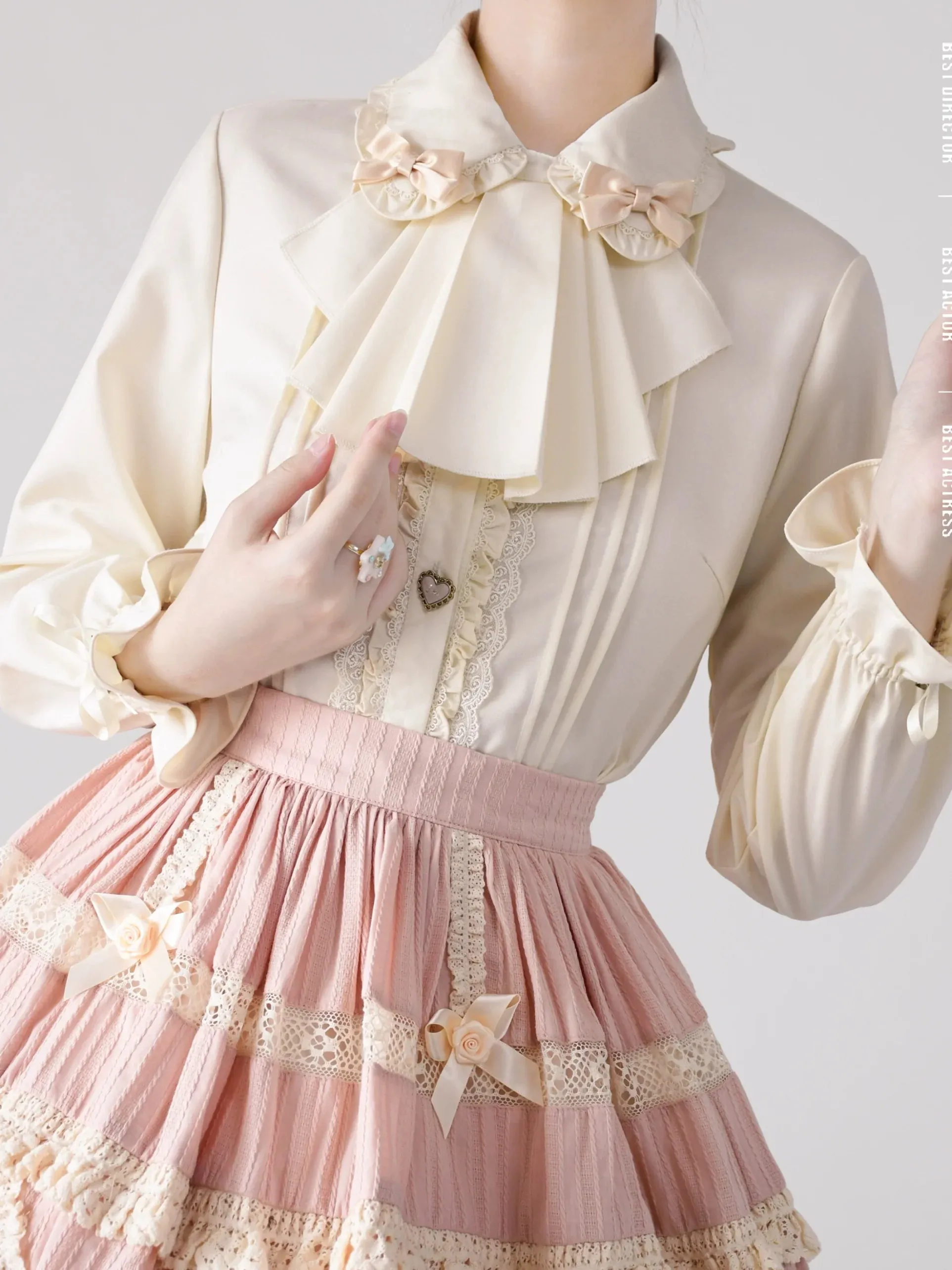 Original Love Letter Frill Ribbon Blouse