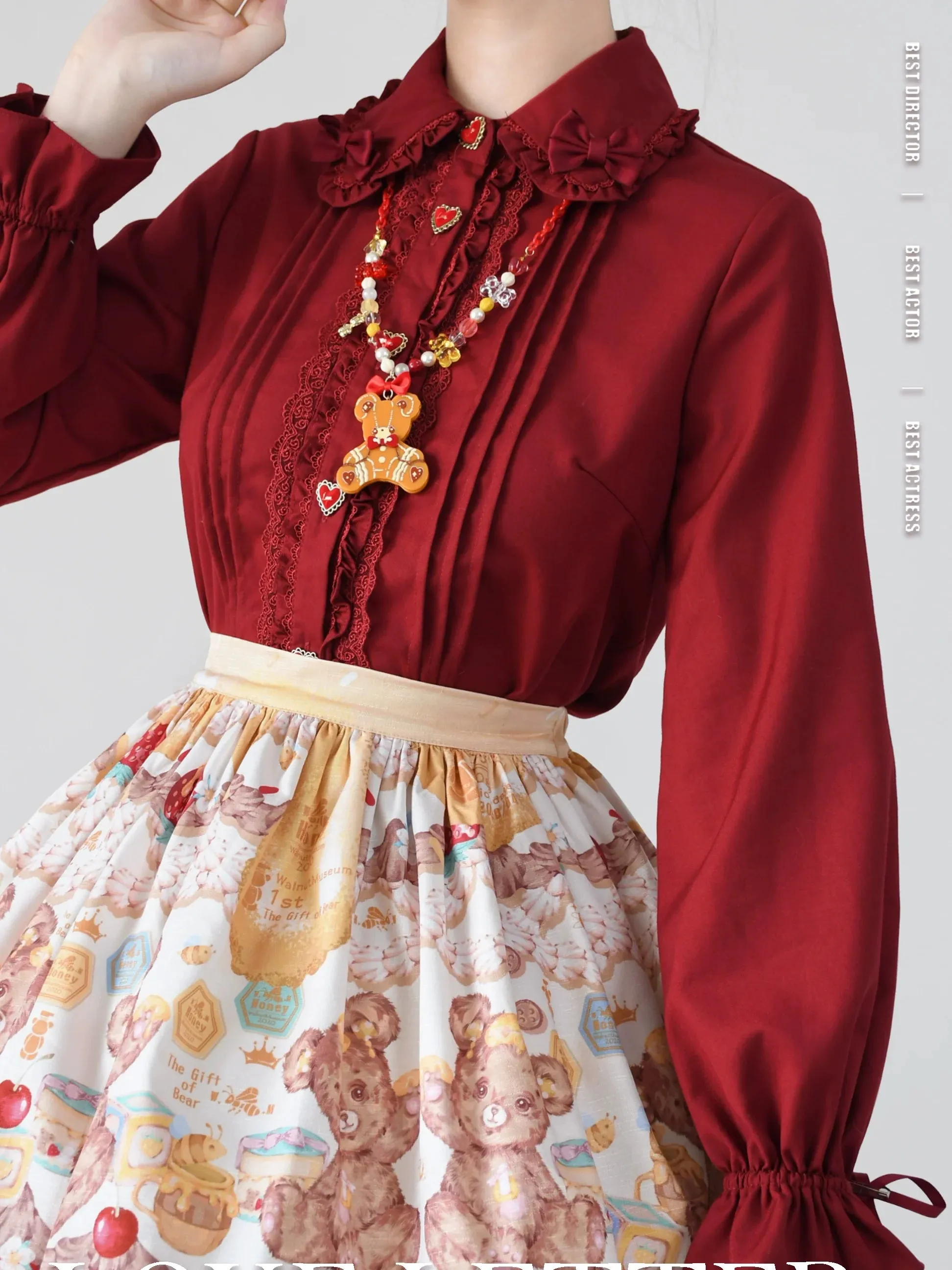 Original Love Letter Frill Ribbon Blouse