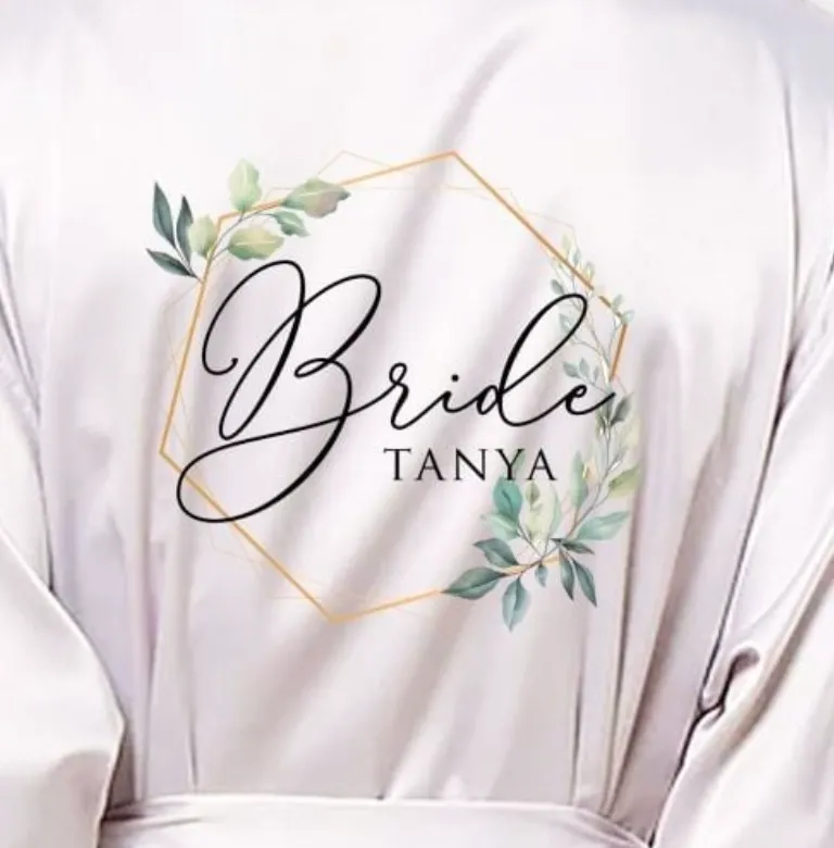 Personalised Print Luxe Bridal Bridesmaid Robe