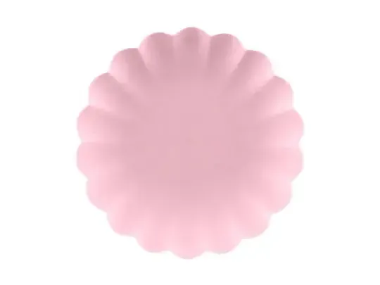 Plastic plates Ruffle, 22 x 22 cm, pink