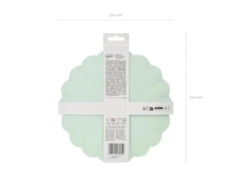 Plastic plates Ruffle, 22 x 22 cm, sage