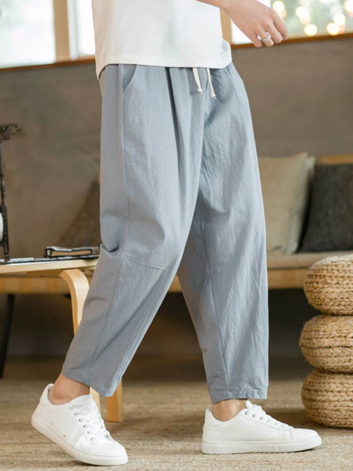 Plus Drawstring Pants with Pockets