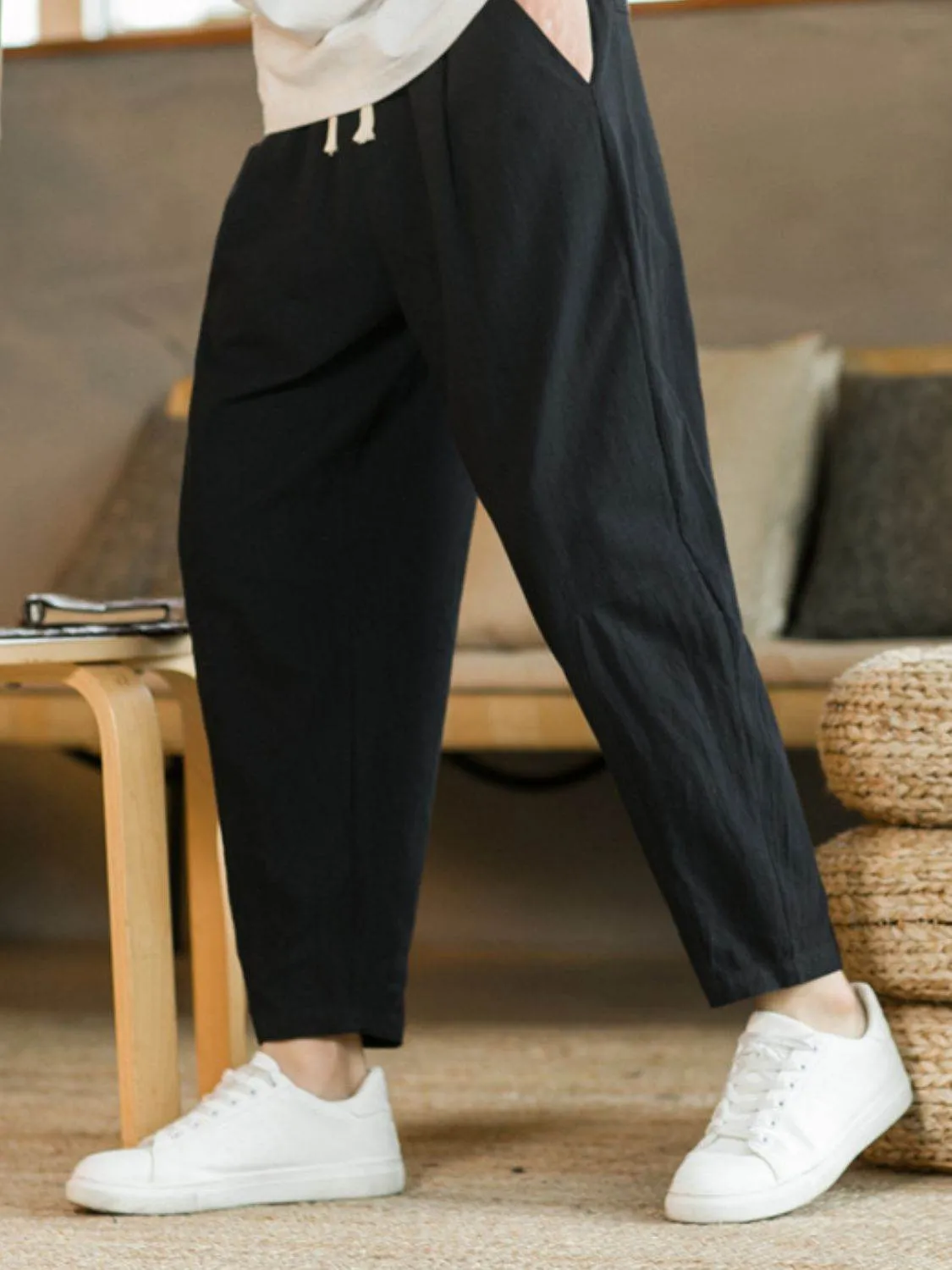 Plus Drawstring Pants with Pockets