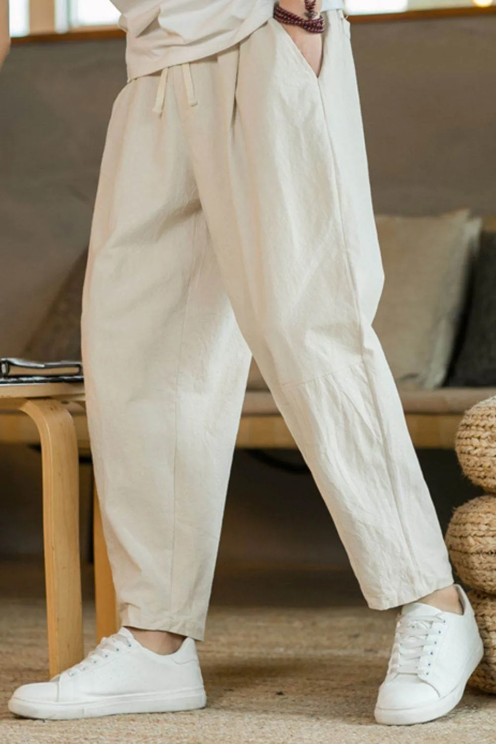 Plus Drawstring Pants with Pockets