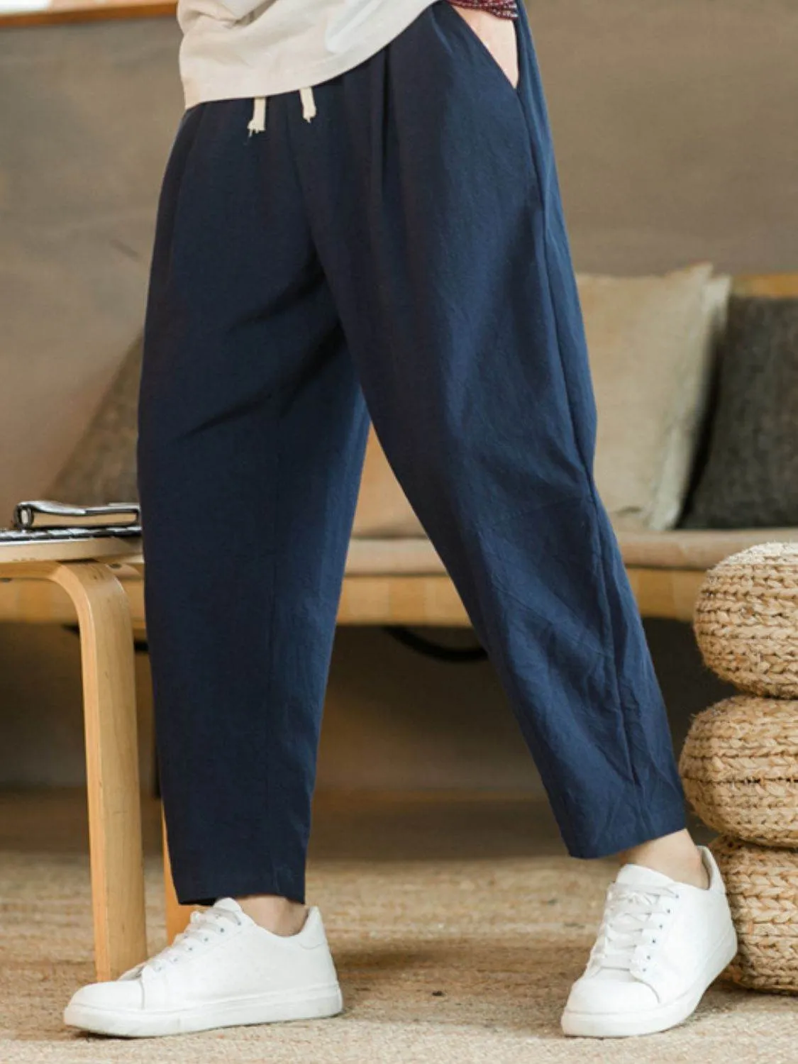 Plus Drawstring Pants with Pockets