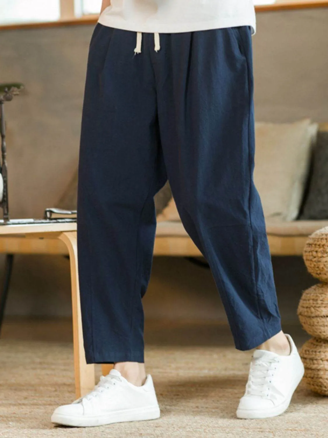 Plus Drawstring Pants with Pockets
