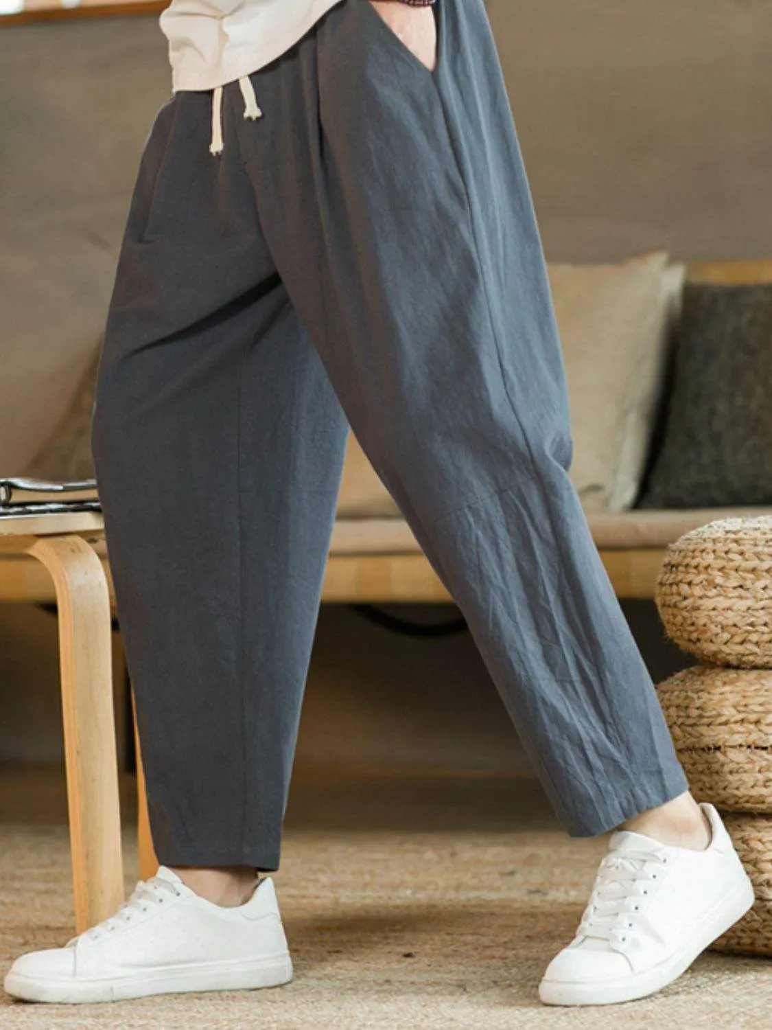 Plus Drawstring Pants with Pockets