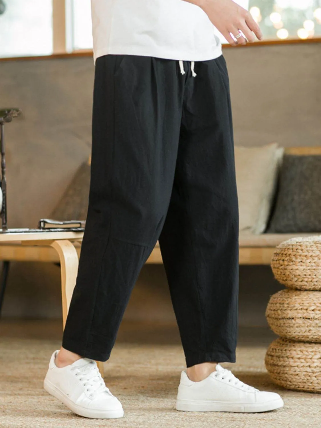 Plus Drawstring Pants with Pockets