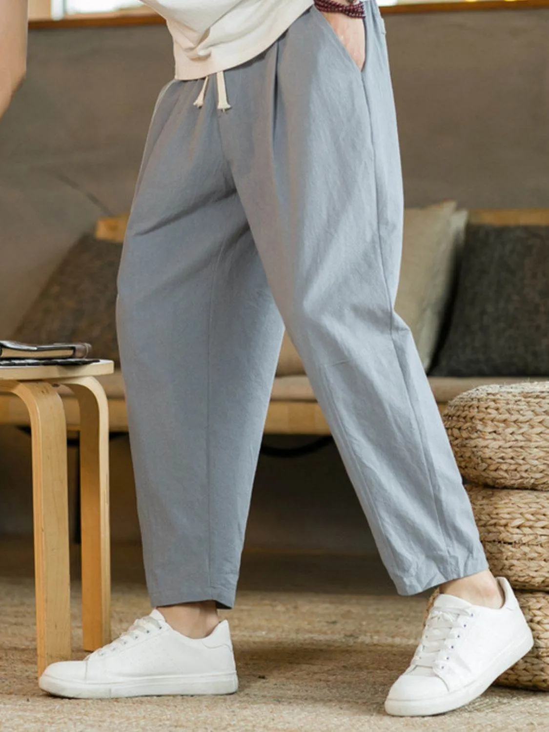 Plus Drawstring Pants with Pockets
