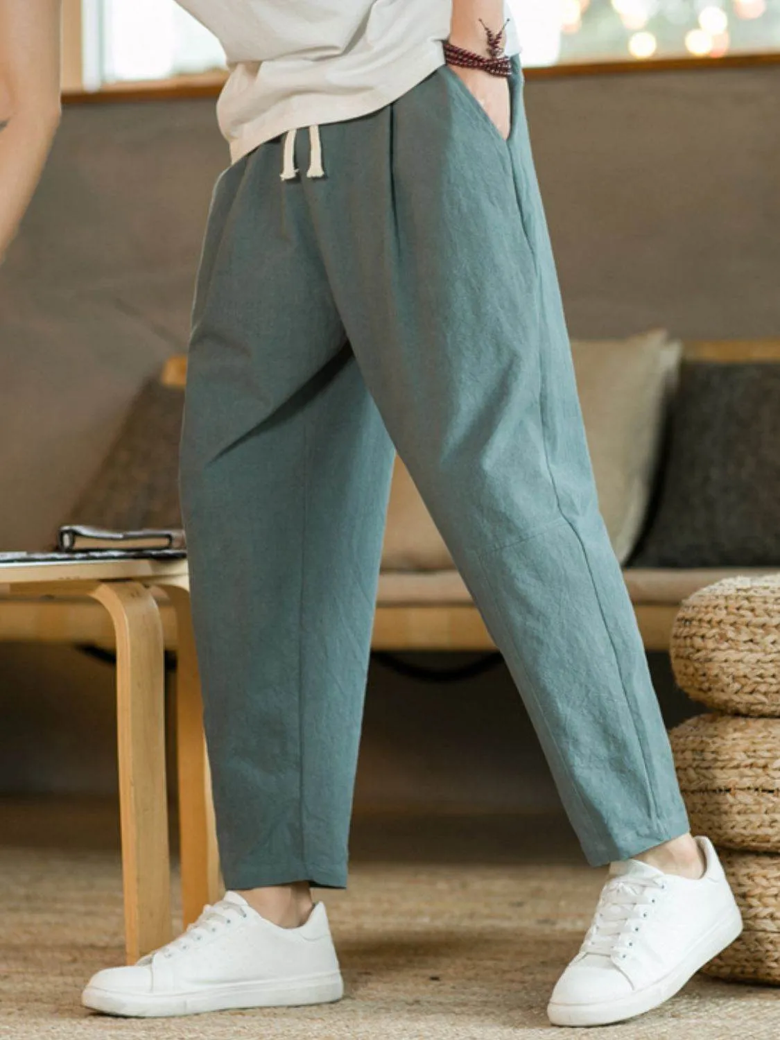 Plus Drawstring Pants with Pockets