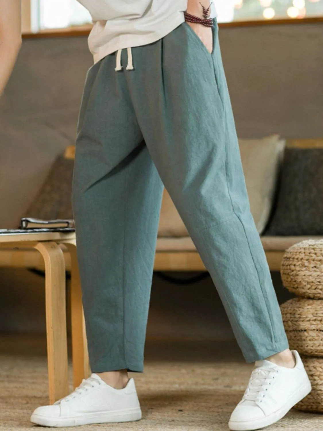 Plus Drawstring Pants with Pockets
