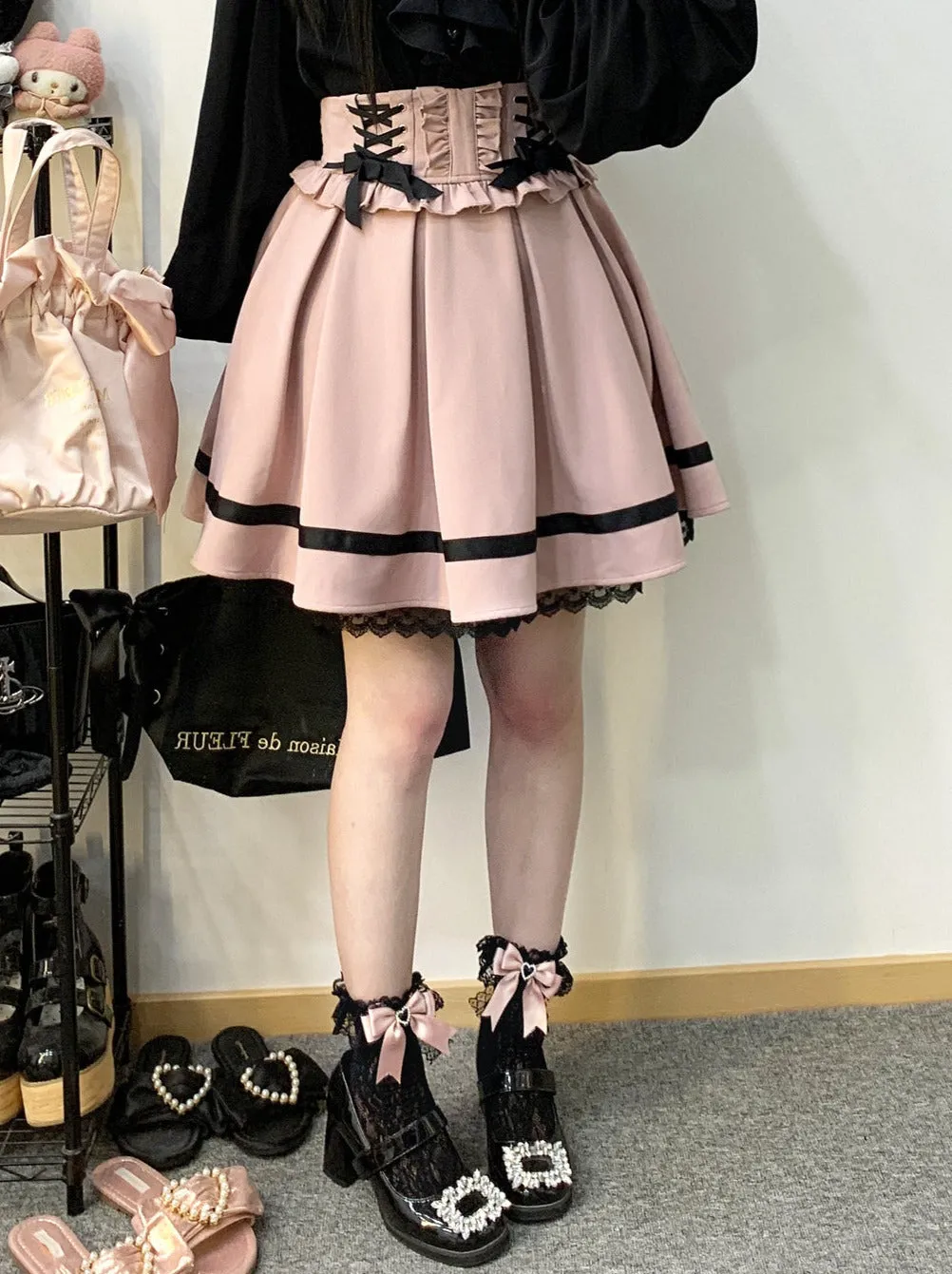 Race -up Waist Frill Chukart