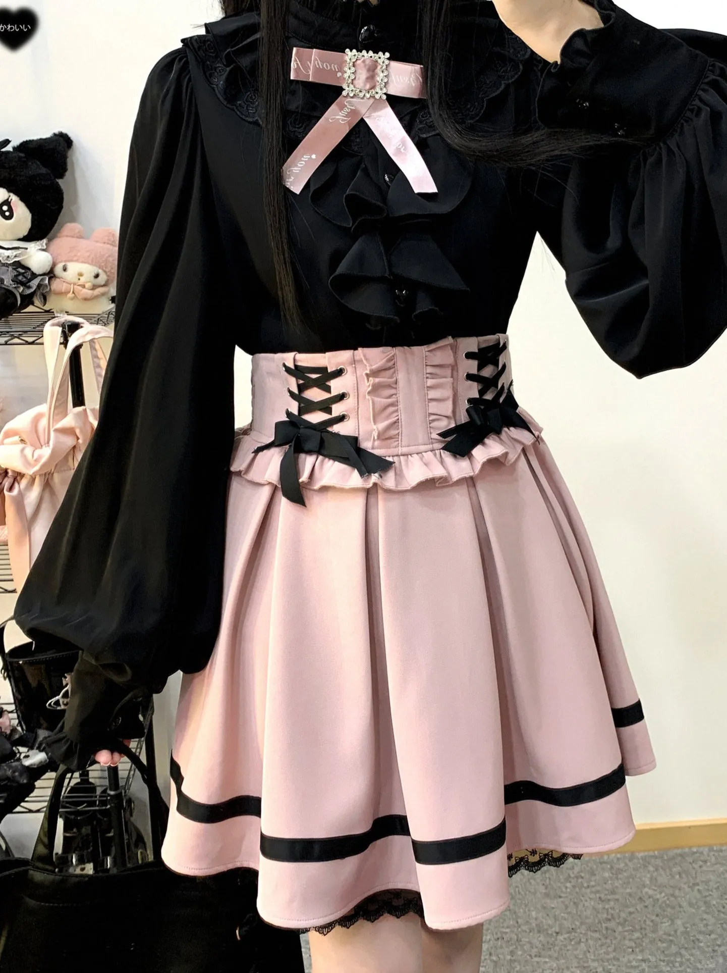 Race -up Waist Frill Chukart