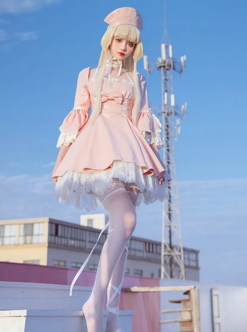Sweet Girly Frill Dress   Hat