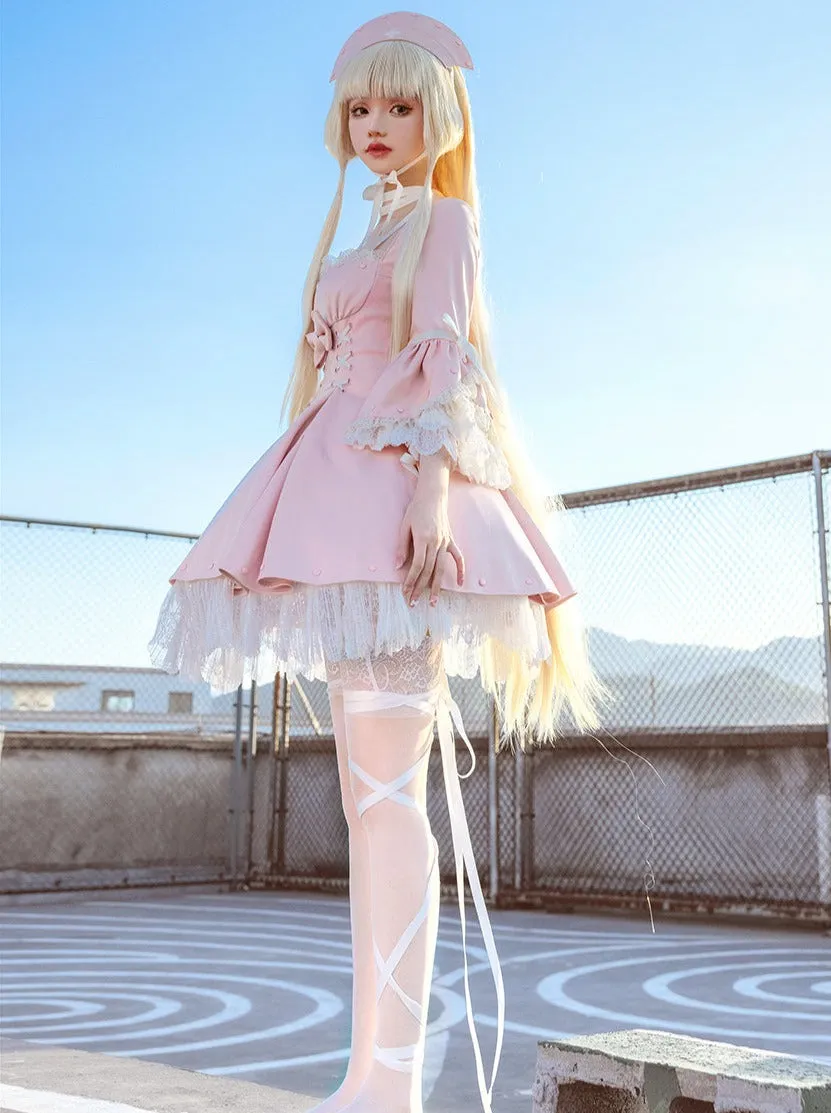 Sweet Girly Frill Dress   Hat