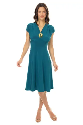 Teal Veronica Lake Dress