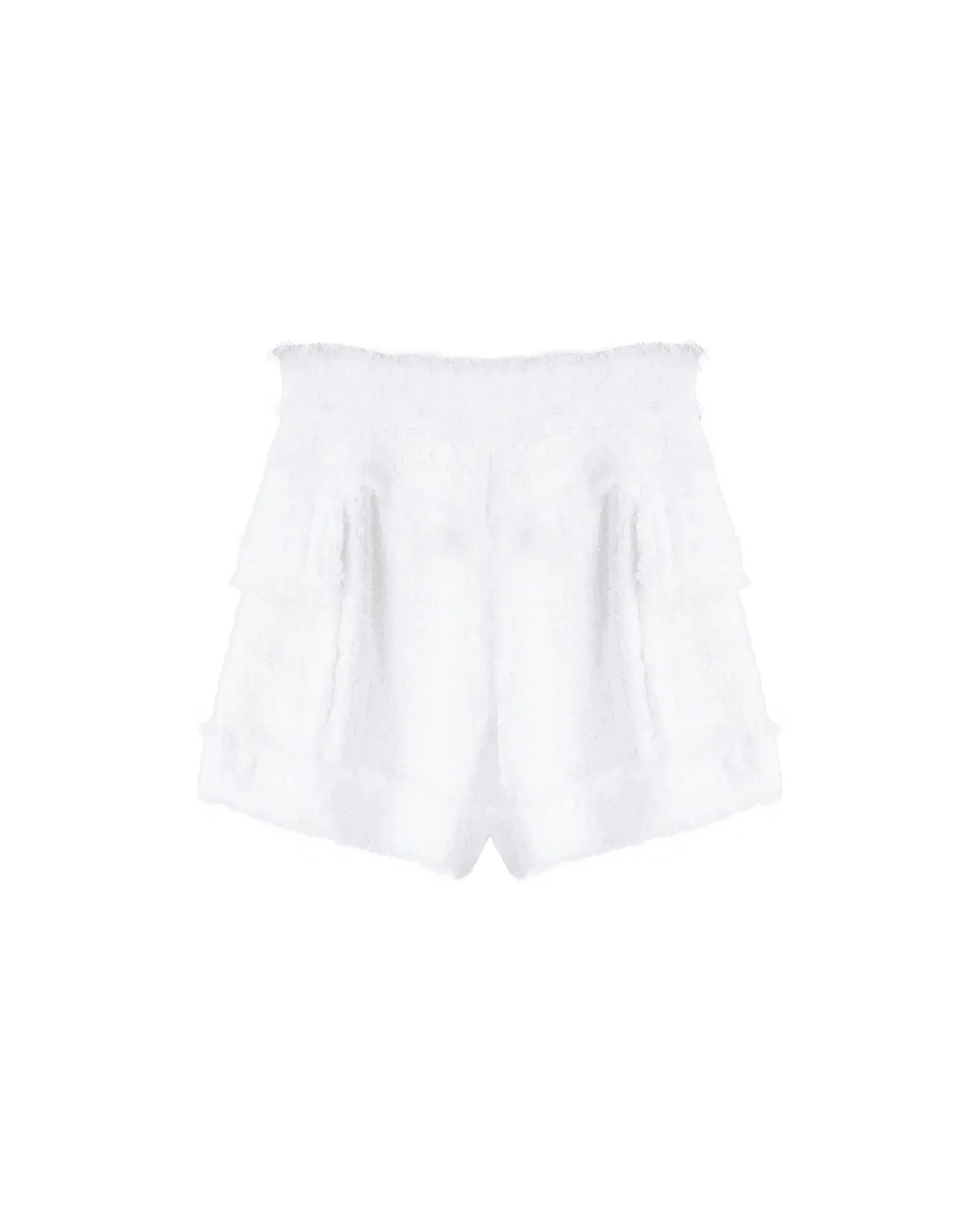 Tweed Silver-Tone Button Shorts